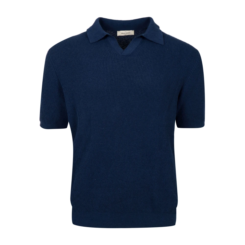 Gran Sasso Homme Bleu Tops, Taille: 3XL Polo Côtelé
