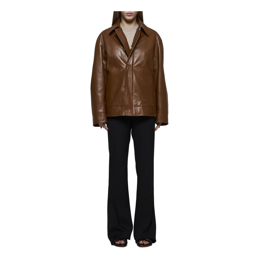 Bottega Veneta Zwarte Wollen Flared Broek Black Dames