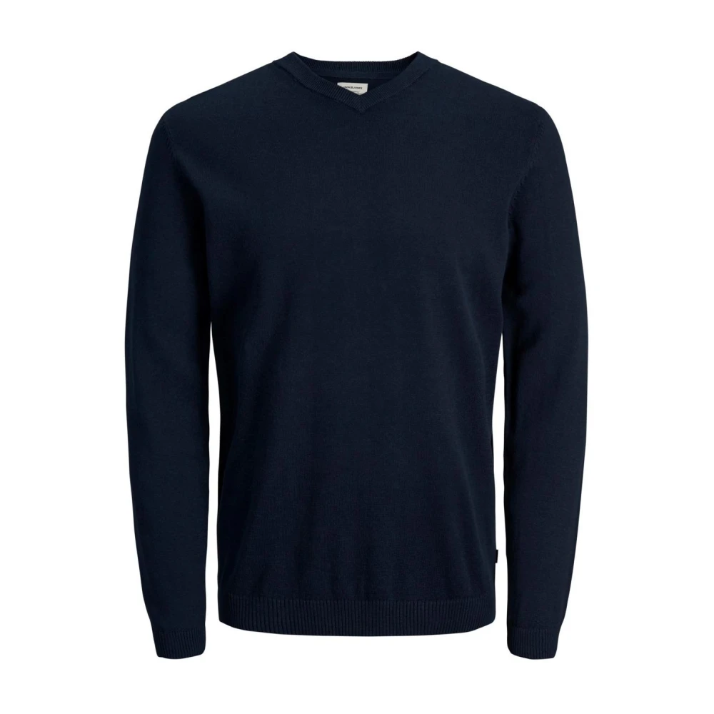 Jack & Jones Uomo Blu 100% Cotone Scollo A V Maglione Maglione - Immagine 7