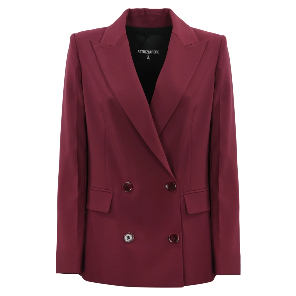 PATRIZIA PEPE Dubbelrijige blazer voor vrouwen Purple Dames