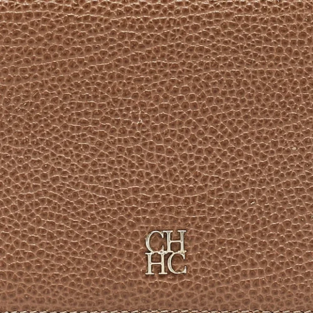 Carolina Herrera Pre-owned Leather wallets Beige Dames