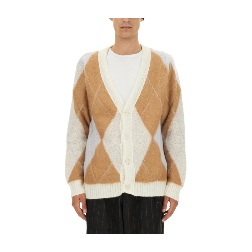 Family First Luxe V-hals Mohair Cardigan Beige Heren