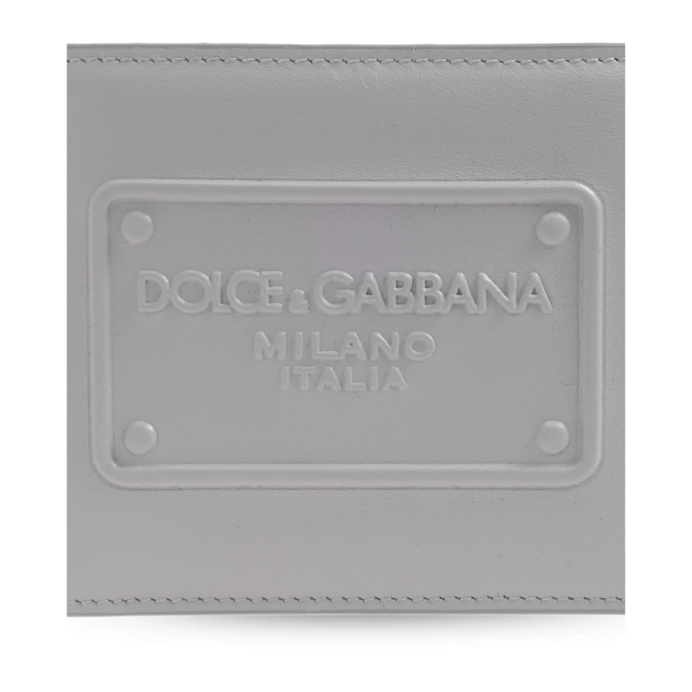 Dolce & Gabbana Leren portemonnee Gray Heren