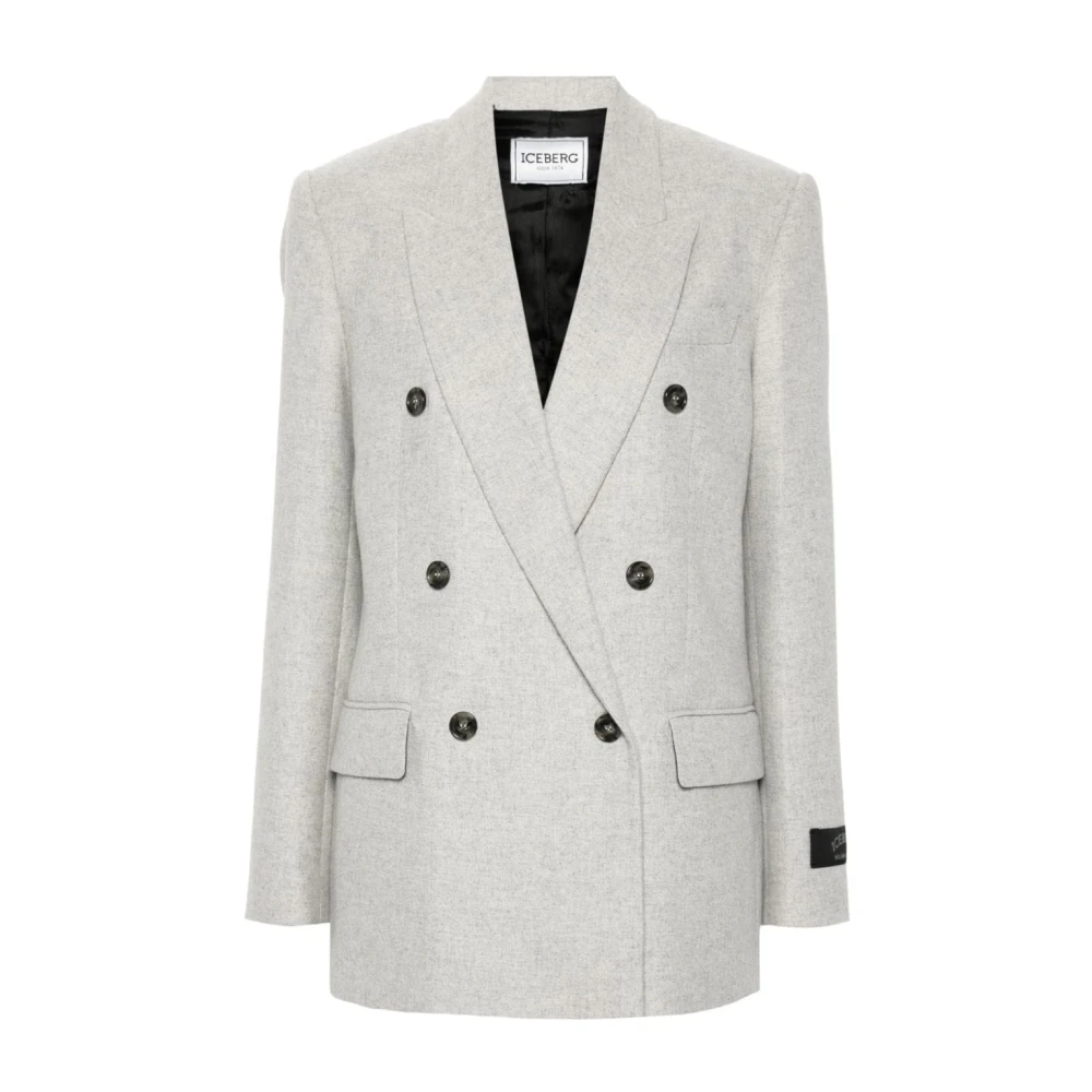 Iceberg Grijze Fleece Dubbel-Borst Jas Gray Dames