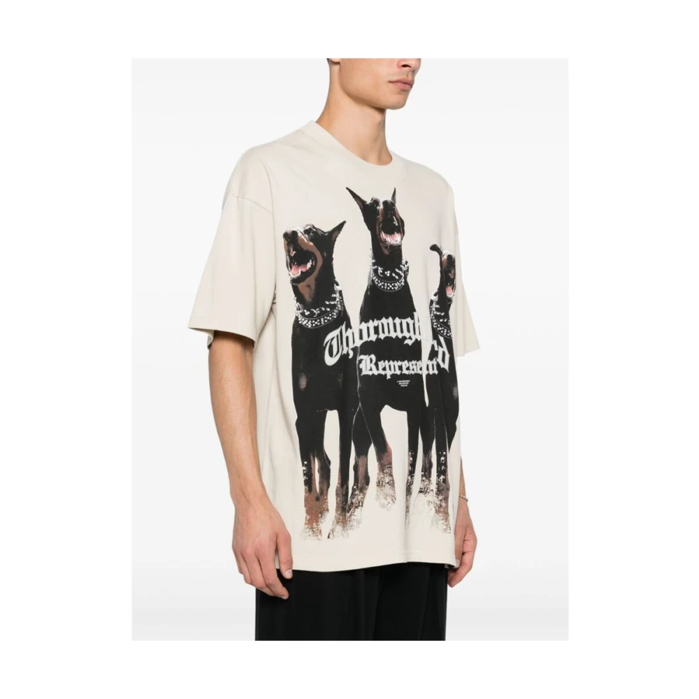 Represent T-shirt met hondenprint van katoen White Heren