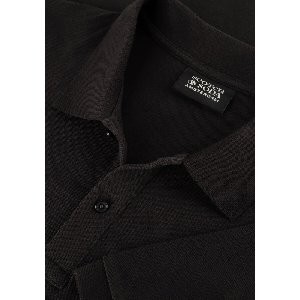 Scotch & Soda Heren Logo Pique Polo Shirt Black Heren