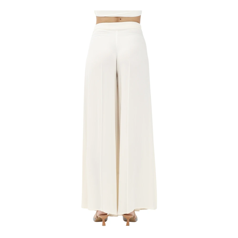 Simona Corsellini Elegante Witte Wijde Pijp Broek White Dames