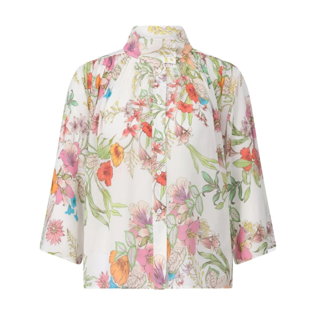 Herzen's Angelegenheit Zijden Bedrukte Blouse Multicolor Dames