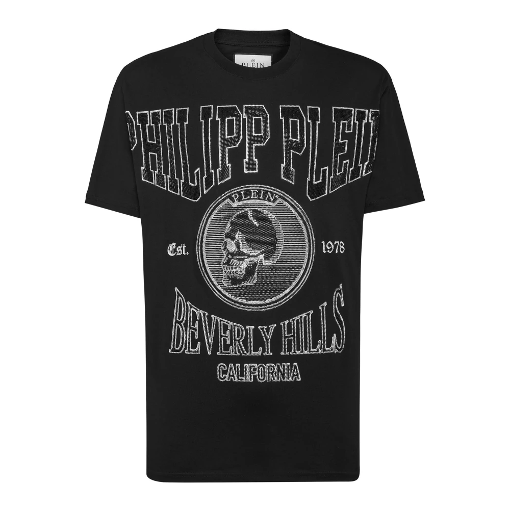 Philipp Plein Kristallprydd Svart T-shirt Black, Herr