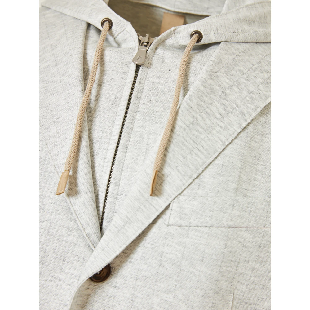 Eleventy Luxe Wol Hoodie Jas Gray Heren