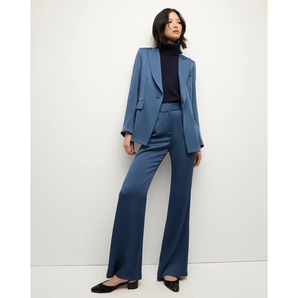 Veronica Beard Blauwe Lange Lean Dickey Jas Blue Dames