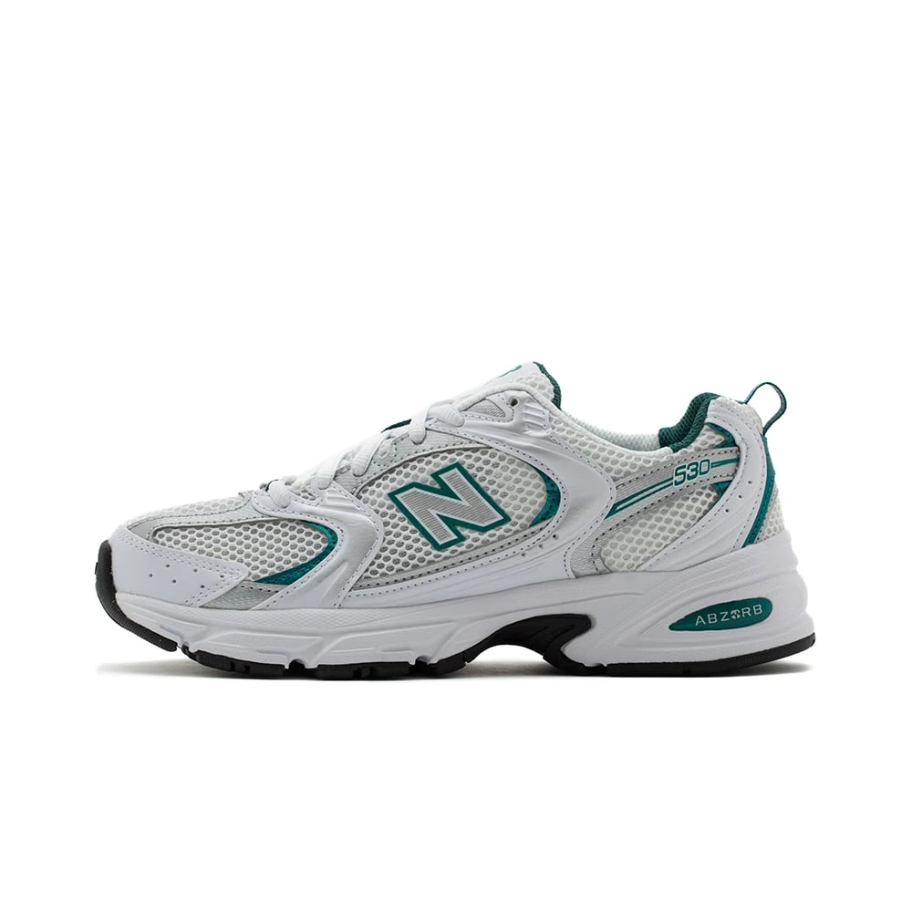 New Balance Men's White Sneakers, 6 1/2 Uk, Retro Green Running Shoes