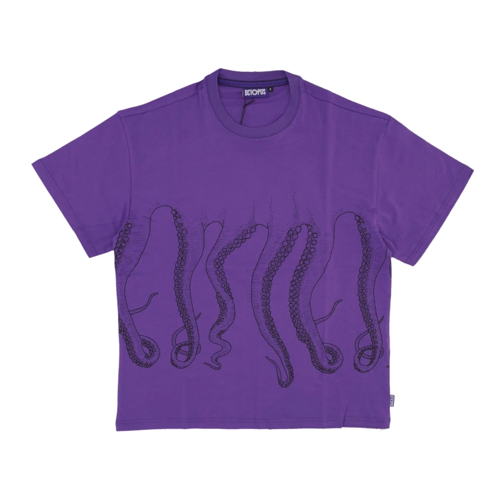 Octopus Paarse Outline Tee Korte Mouw Shirt Purple Heren
