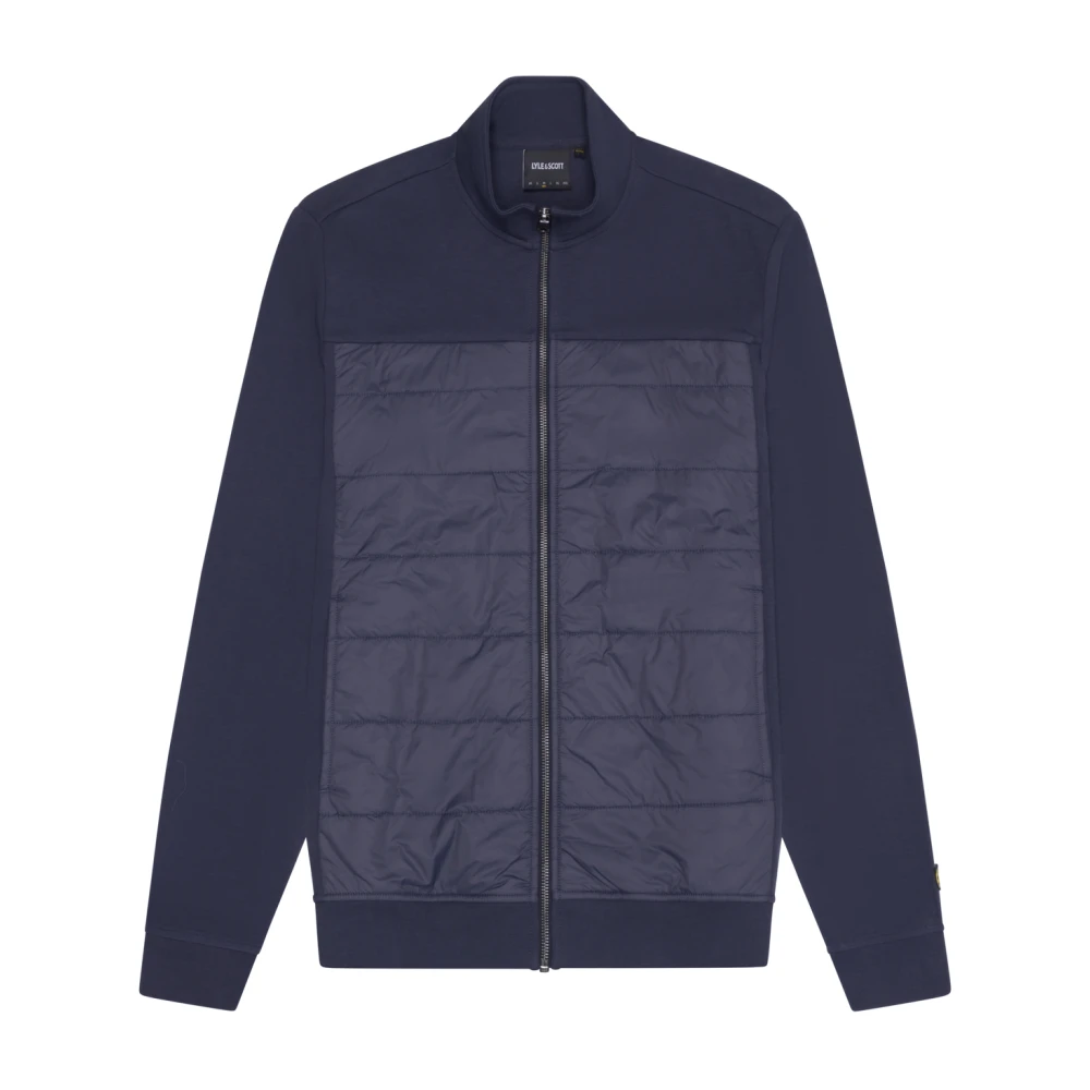 Lyle & Scott Mid Layers Interlock Hybird Panelled Bomber Blue Heren
