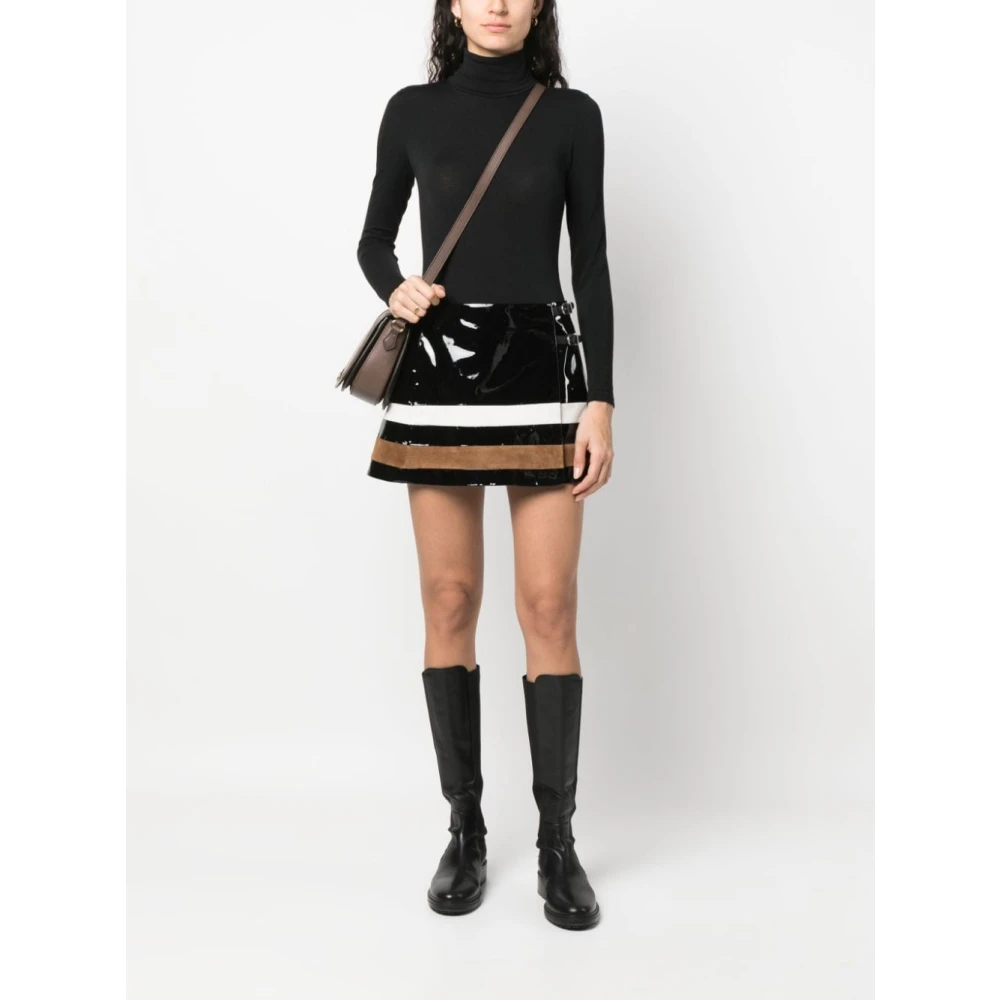 Durazzi Milano Zwart en wit leren rok Multicolor Dames