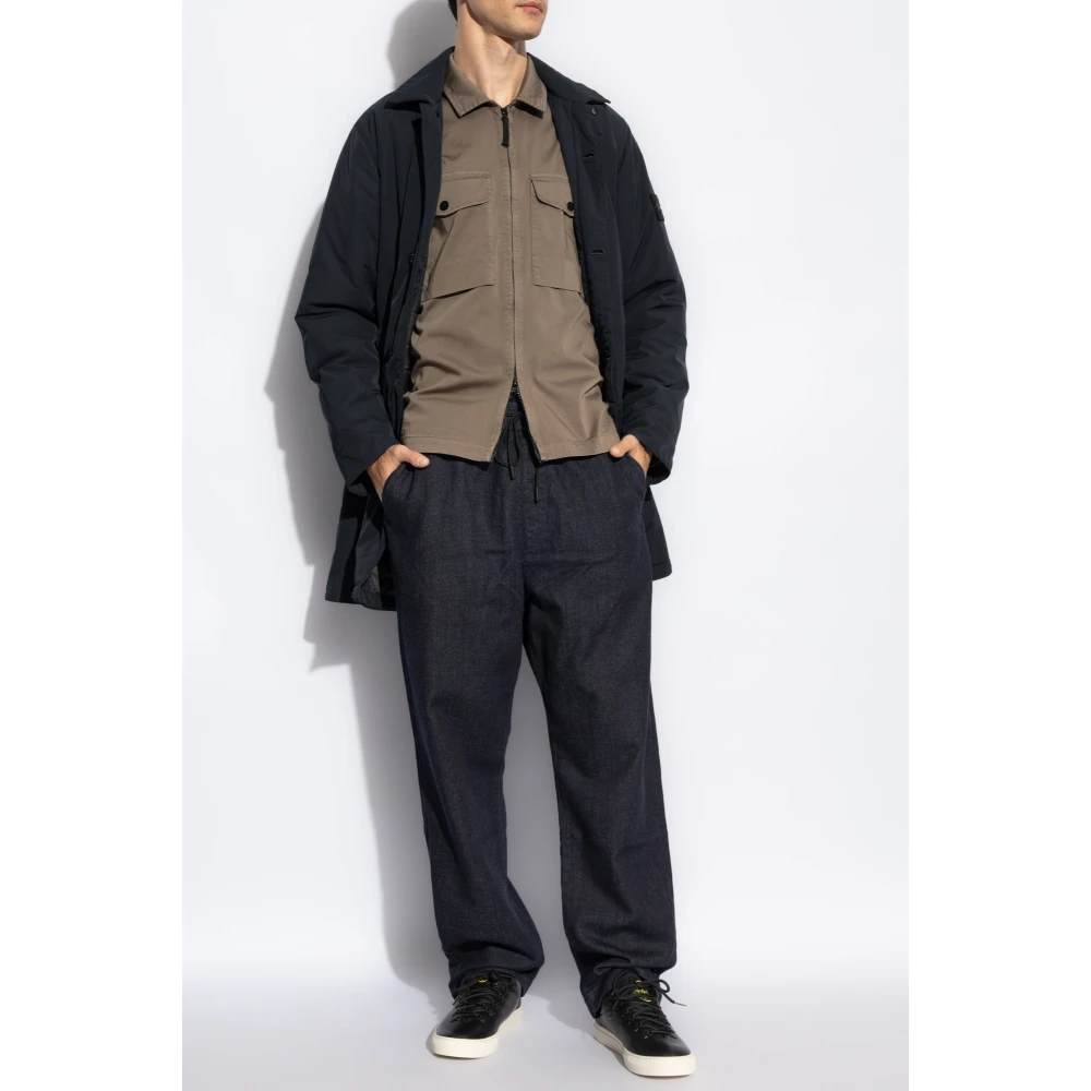 Stone Island Jas met logo Blue Heren