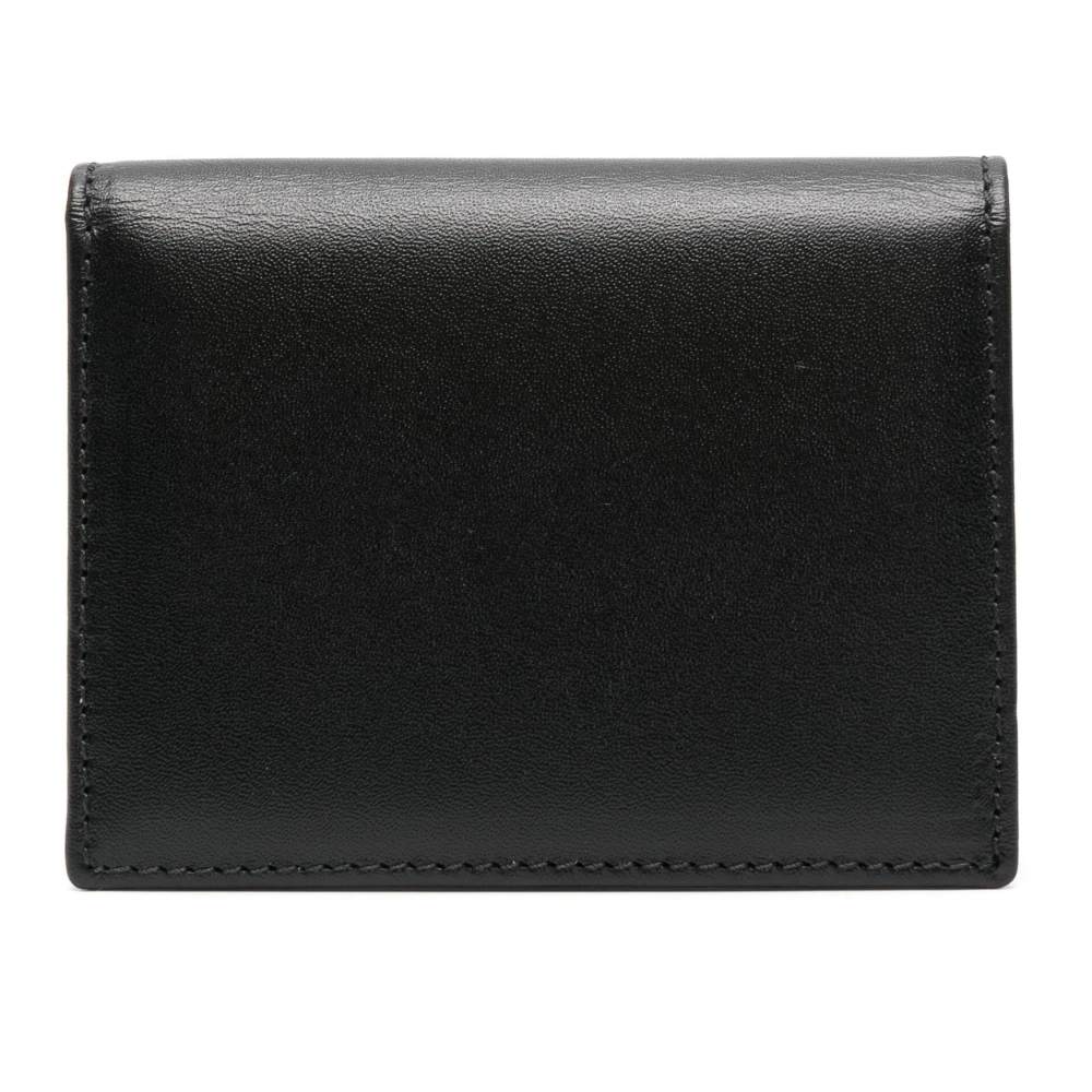 Comme des Garçons Zwarte Leren Portemonnee Klassieke Stijl Black Unisex