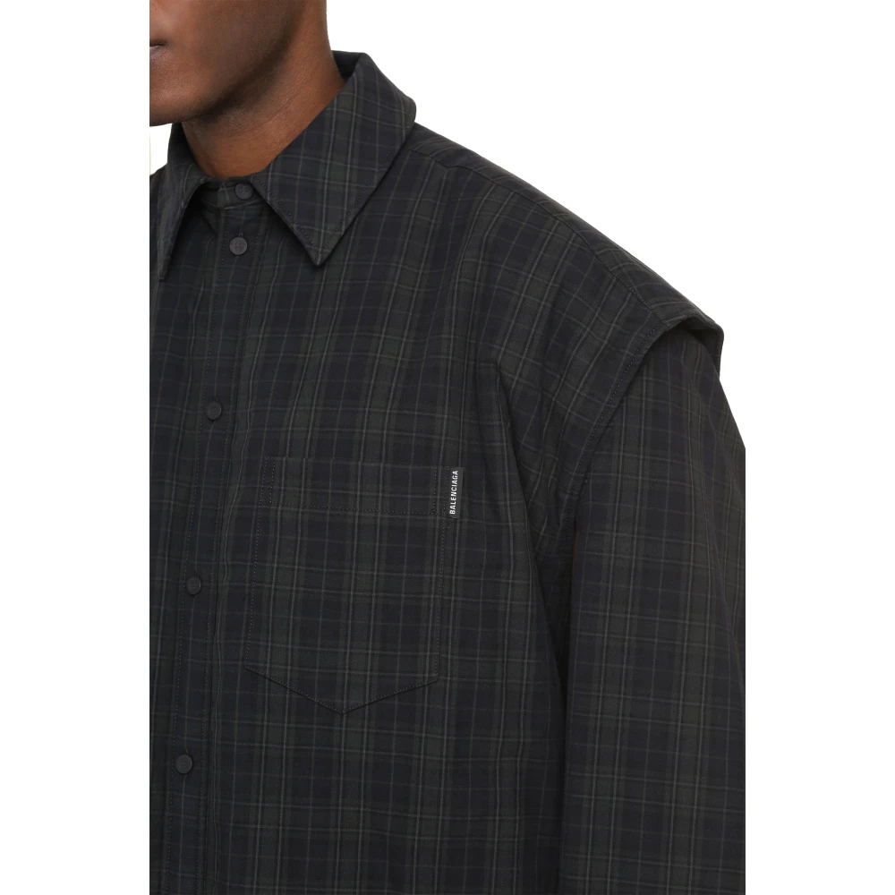 Balenciaga Zijde Katoenen Overshirt Gray Heren