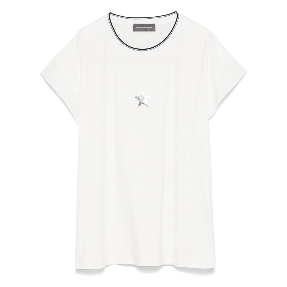 Lorena Antoniazzi Casual korte mouw wit T-shirt White Dames