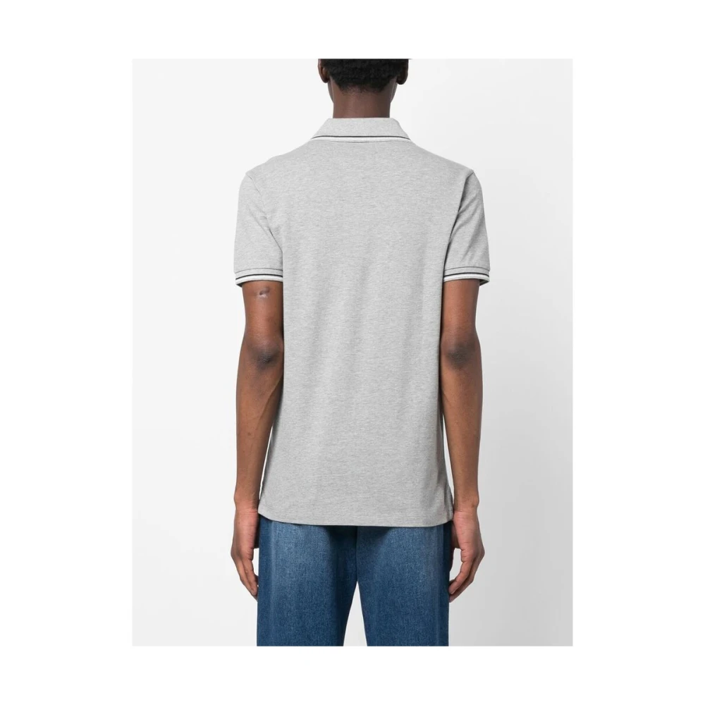 Emporio Armani Logo-Print Polo Shirt Gray Heren