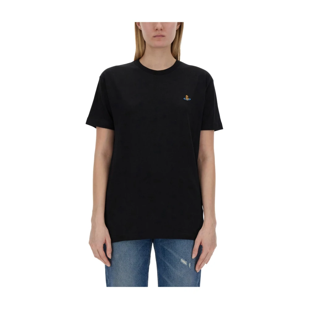 Vivienne Westwood Orb Logo Katoenen T-shirt Black Heren