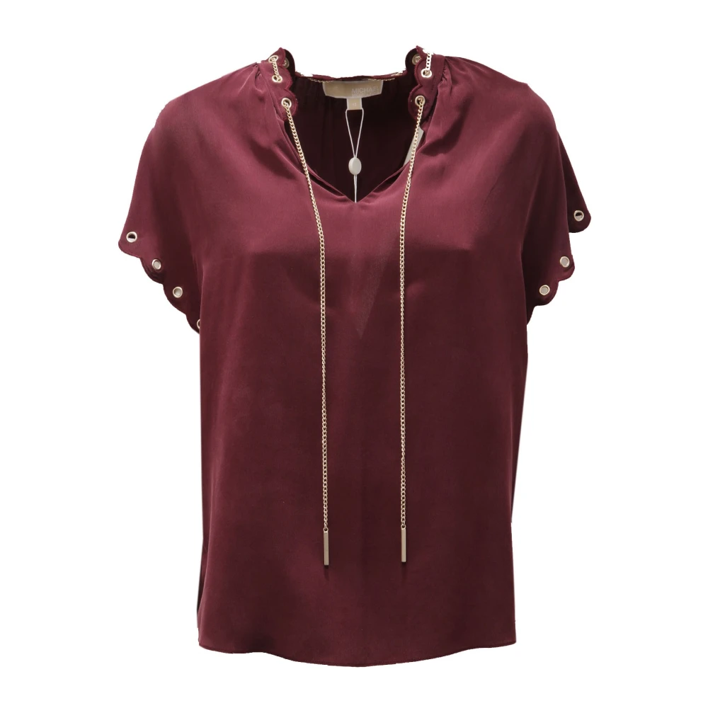 Michael Kors Women's Red Blouses, S, Silk Blouse