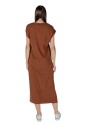 robe-marron-col-en-v-printemps-ete-coton-lycra
