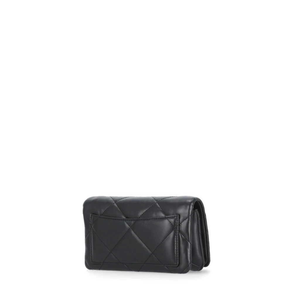 TORY BURCH Zwarte leren schoudertas met klep Black Dames