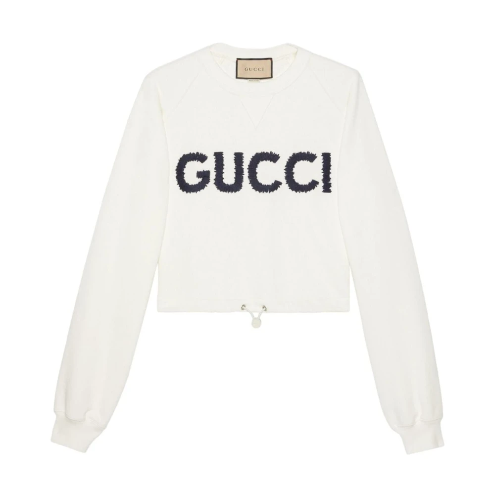Gucci Trui met geborduurd logo White Dames