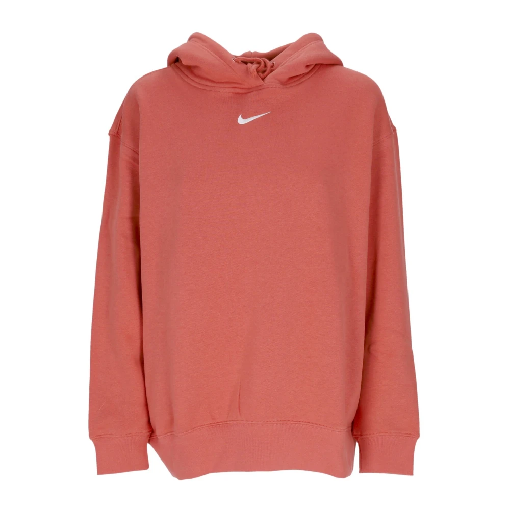 Nike Fleece Hoodie Essential Collection Madder Root White Pink Dames