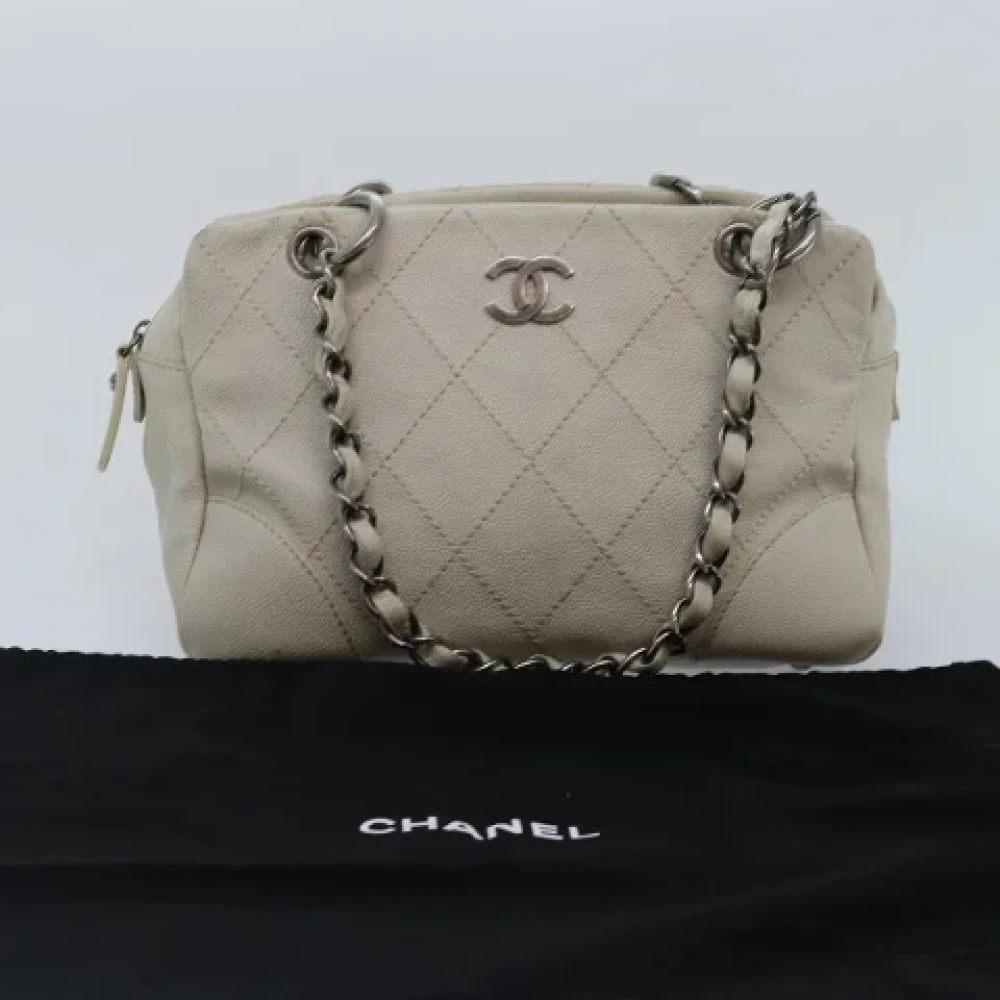 Chanel Vintage Pre-owned Leather shoulder-bags White Dames