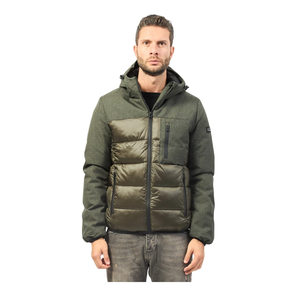YES ZEE Militaire gewatteerde jas met softshell inzetstukken Green Heren