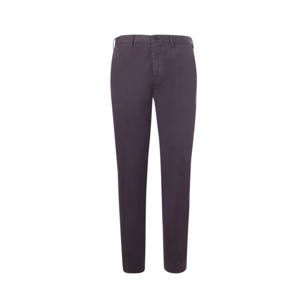 Incotex Donkerbruine katoenen broek Brown Heren
