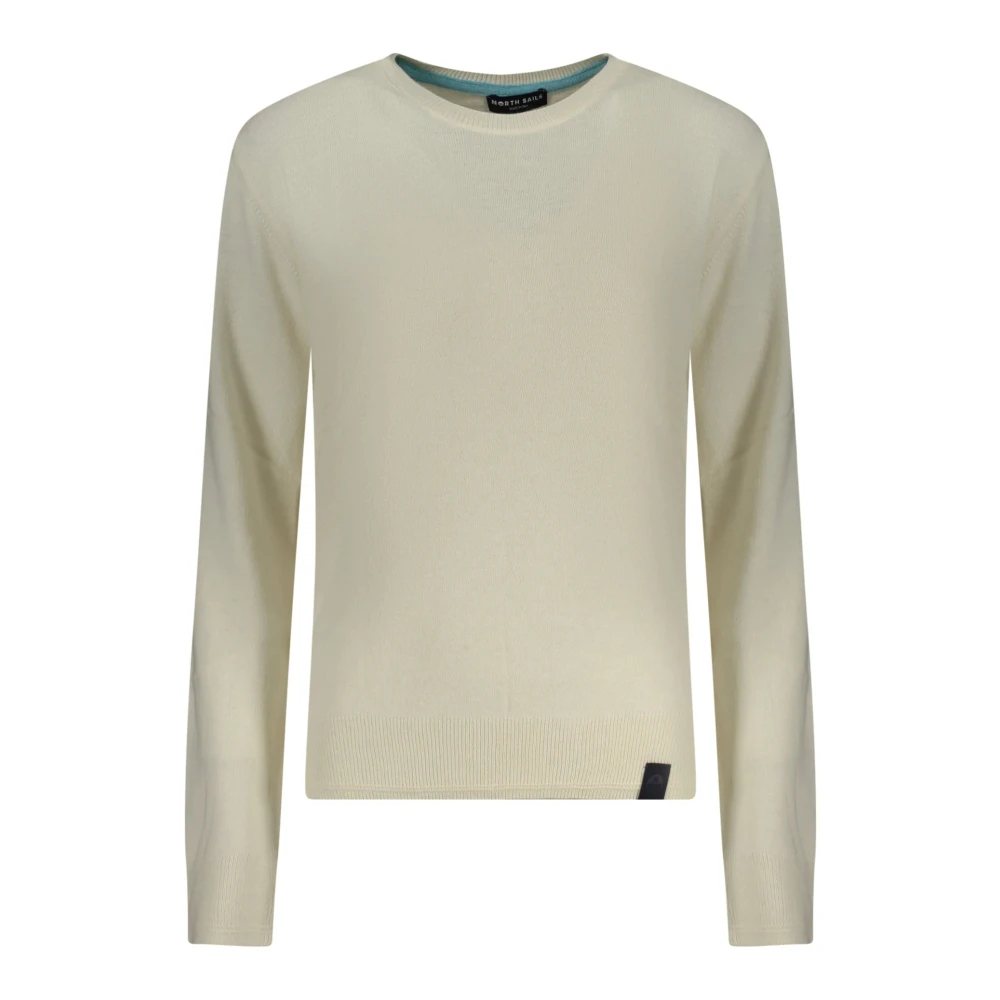 North Sails Men's White Round-Neck Knitwear, M, Crew Neck Jumper
