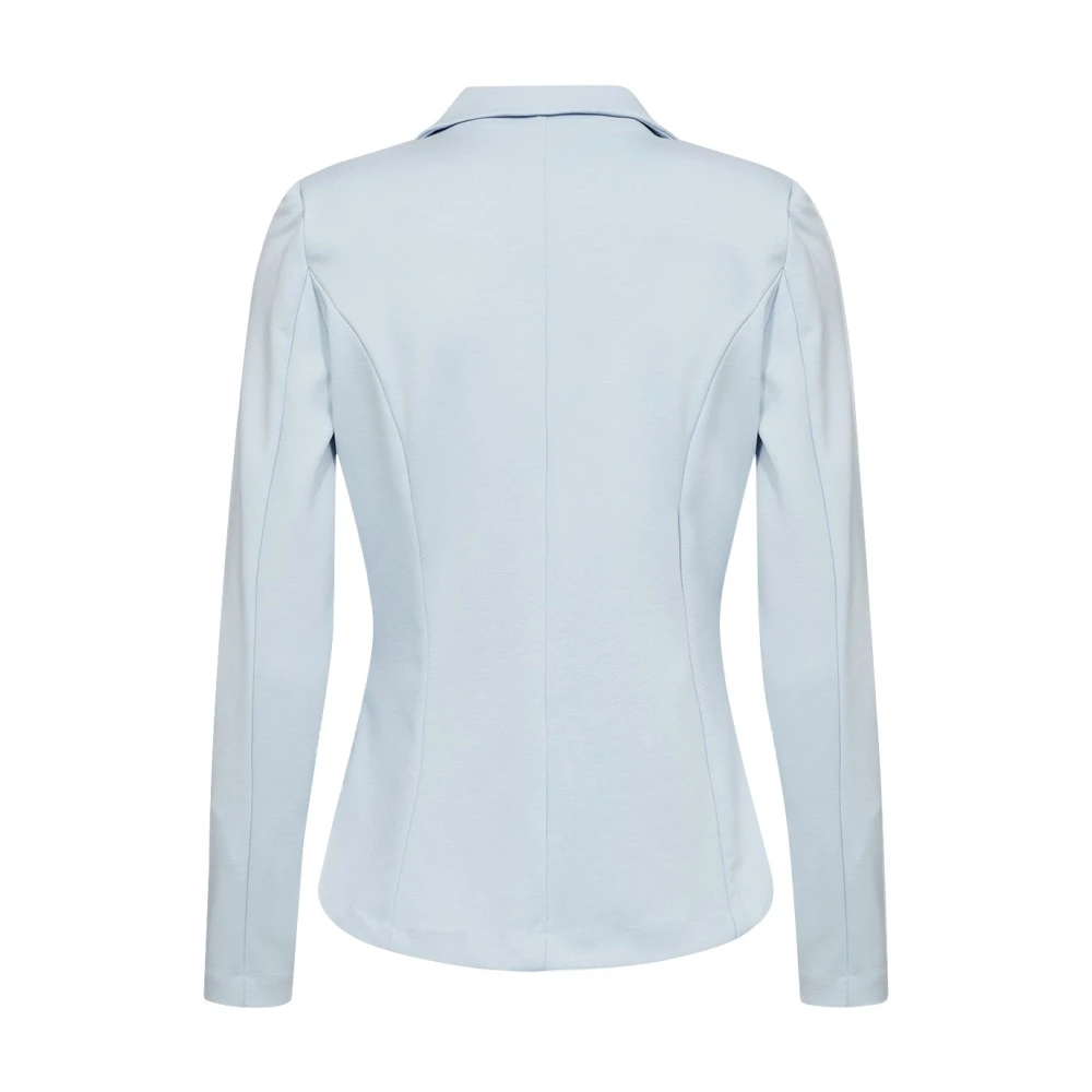 Soyaconcept Blauwe Korte Blazer met Revers Kraag Blue Dames
