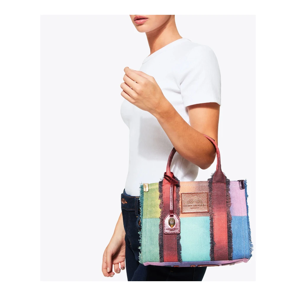 Kurt Geiger Regenboog Denim Tote met Metalen Accenten Multicolor Dames