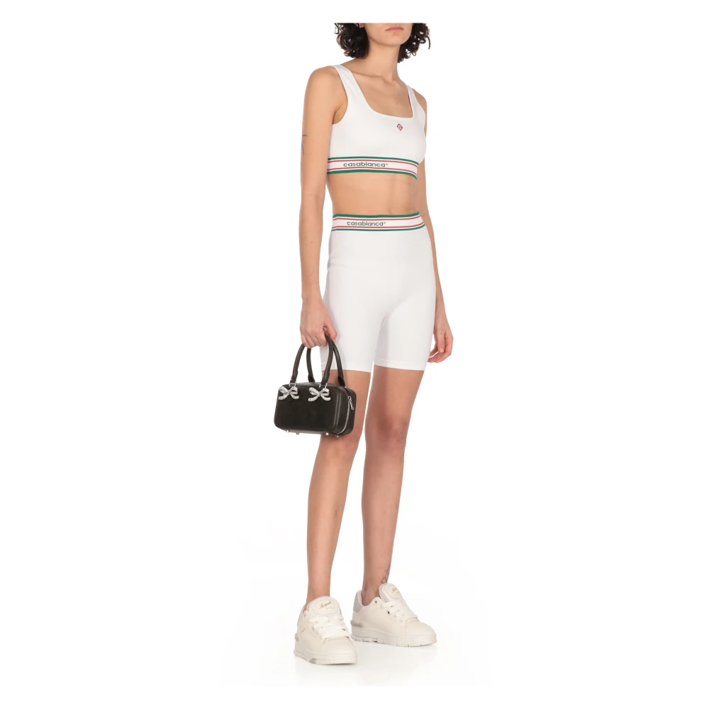 Casablanca Witte Shorts met Contrasterende Kleurbanden White Dames