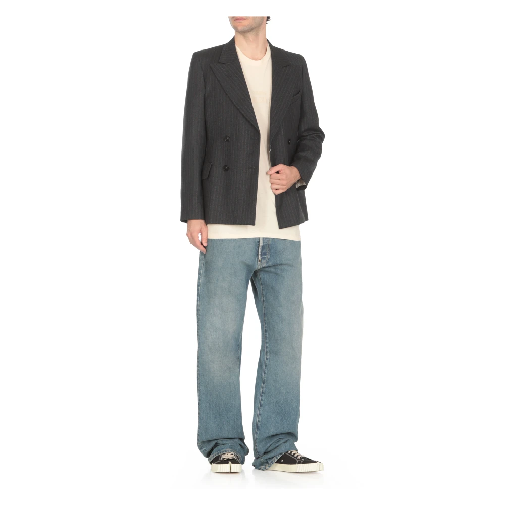Maison Margiela Beige Katoenen T-shirt met Logo Beige Heren