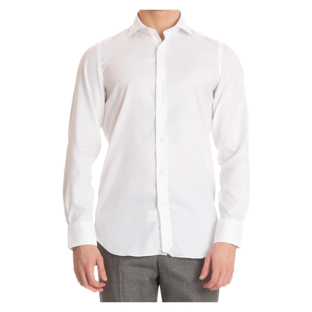 Finamore Milano Slim Fit Wit Overhemd White Heren