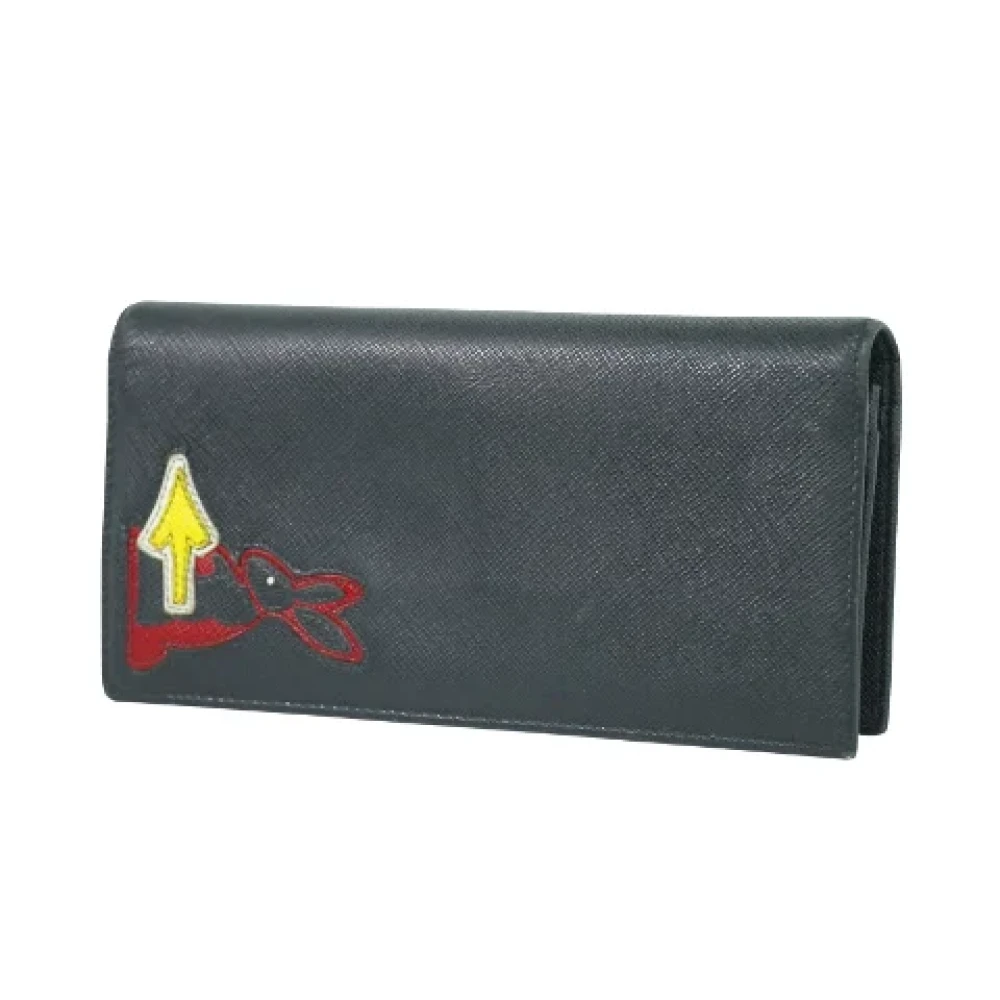 Prada Vintage Pre-owned Leather wallets Black Dames