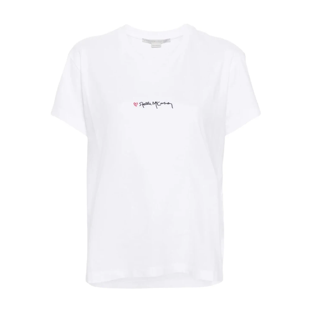Stella Mccartney Witte Hart Creweck T-shirts en Polos White Dames