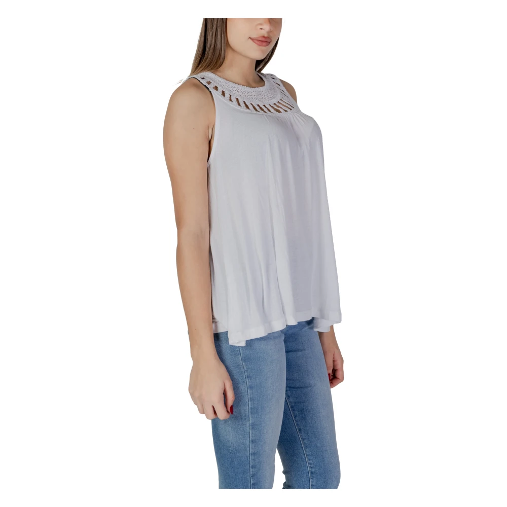 b.Young Lente Zomer Dames T-shirts en Canvas White Dames