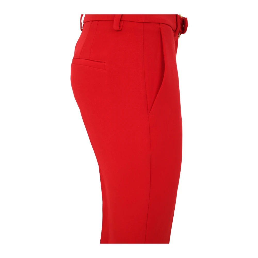 Versace Jeans Couture Chilli Straight Leg Broek met Gesp Red Dames