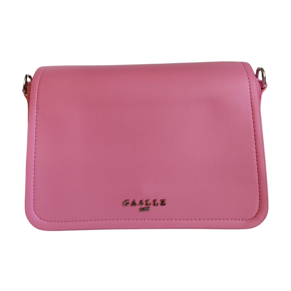 Gaëlle Paris Women's Pink Mini Shoulder Bag In With Logo Strap