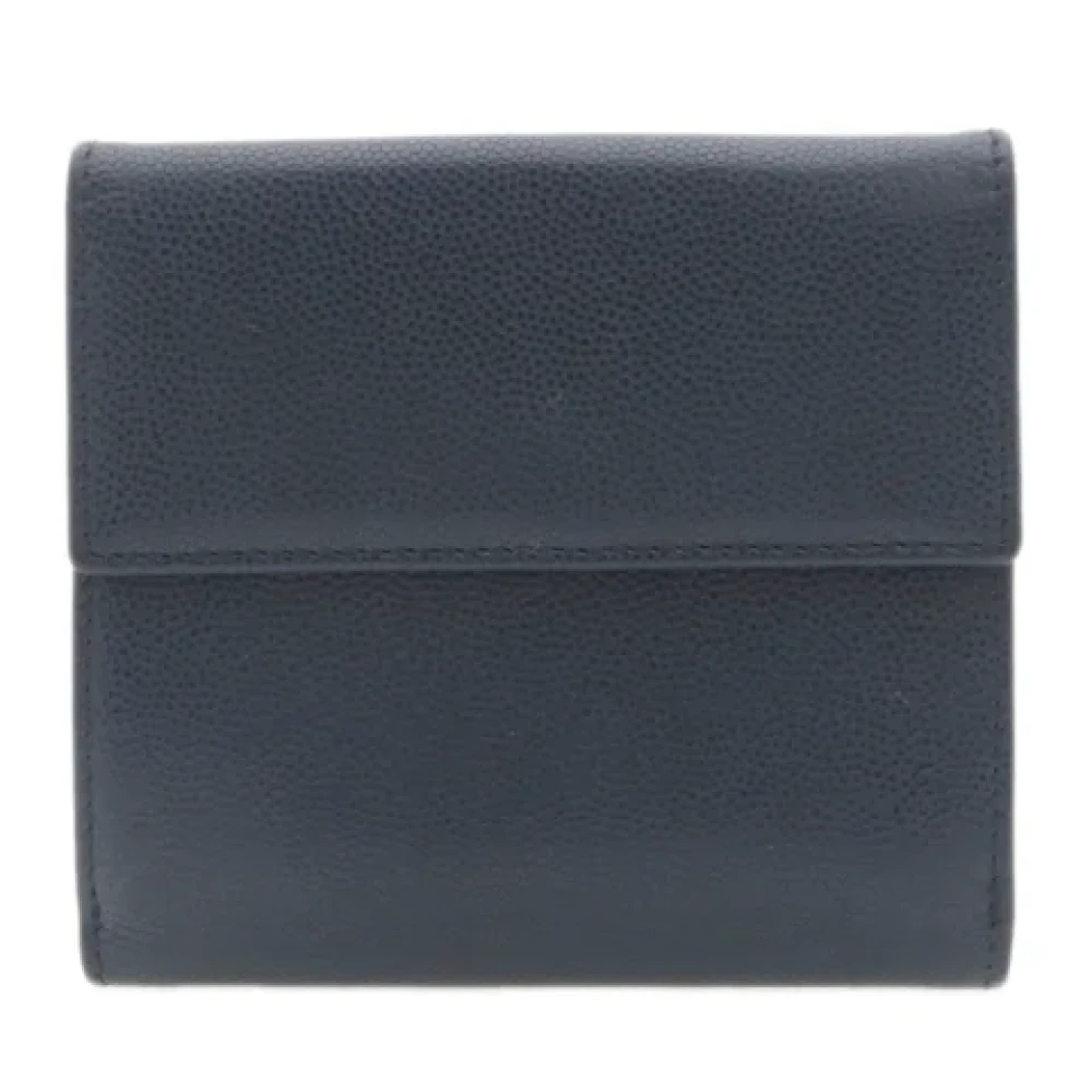 Dior Vintage Pre-owned Leather wallets Blue Dames