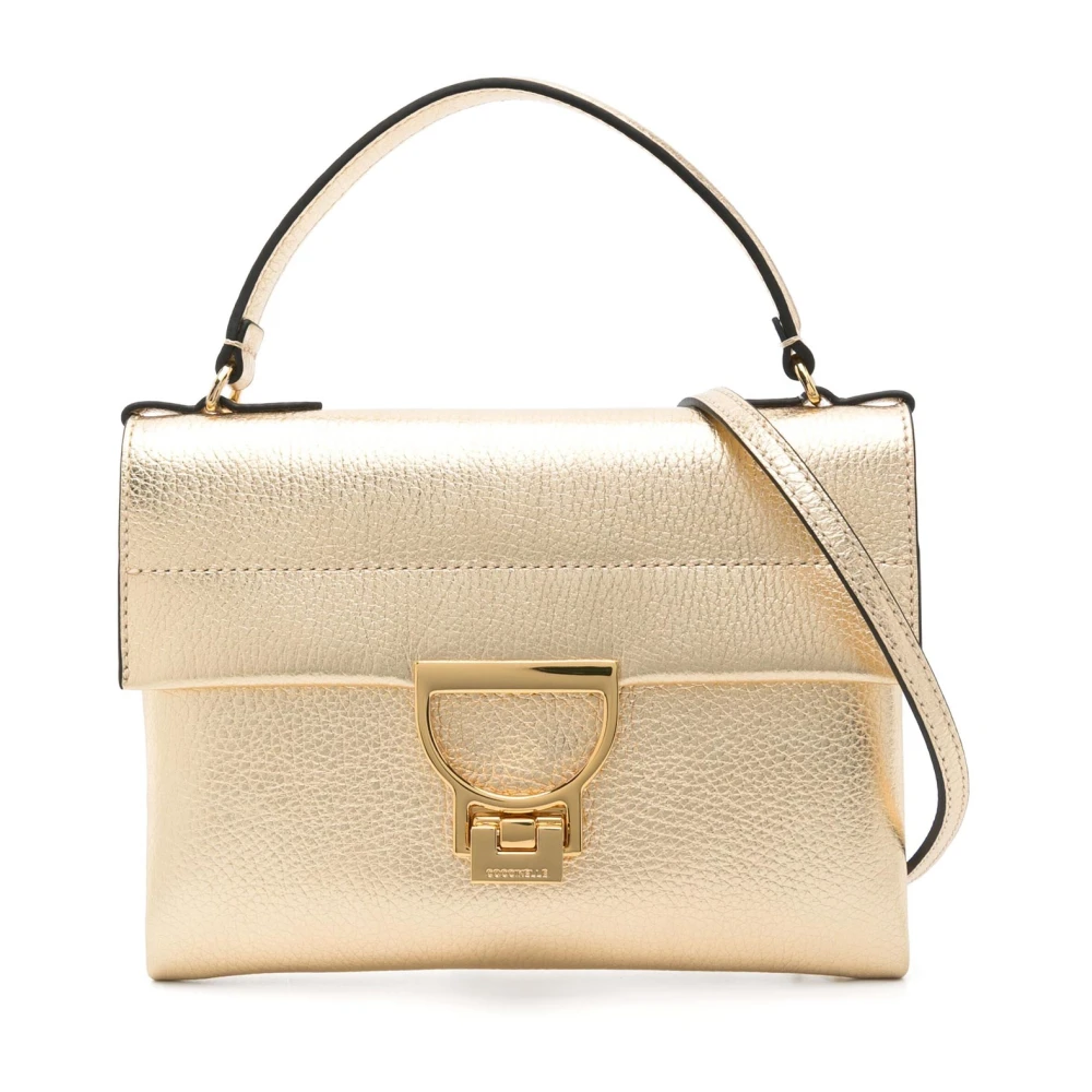 Coccinelle Omkeerbare leren tas met gouden details Yellow Dames
