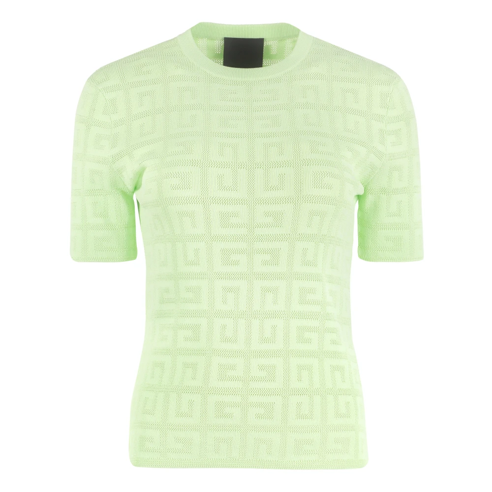 Givenchy Gebreid T-shirt met 4G-motief Green Dames