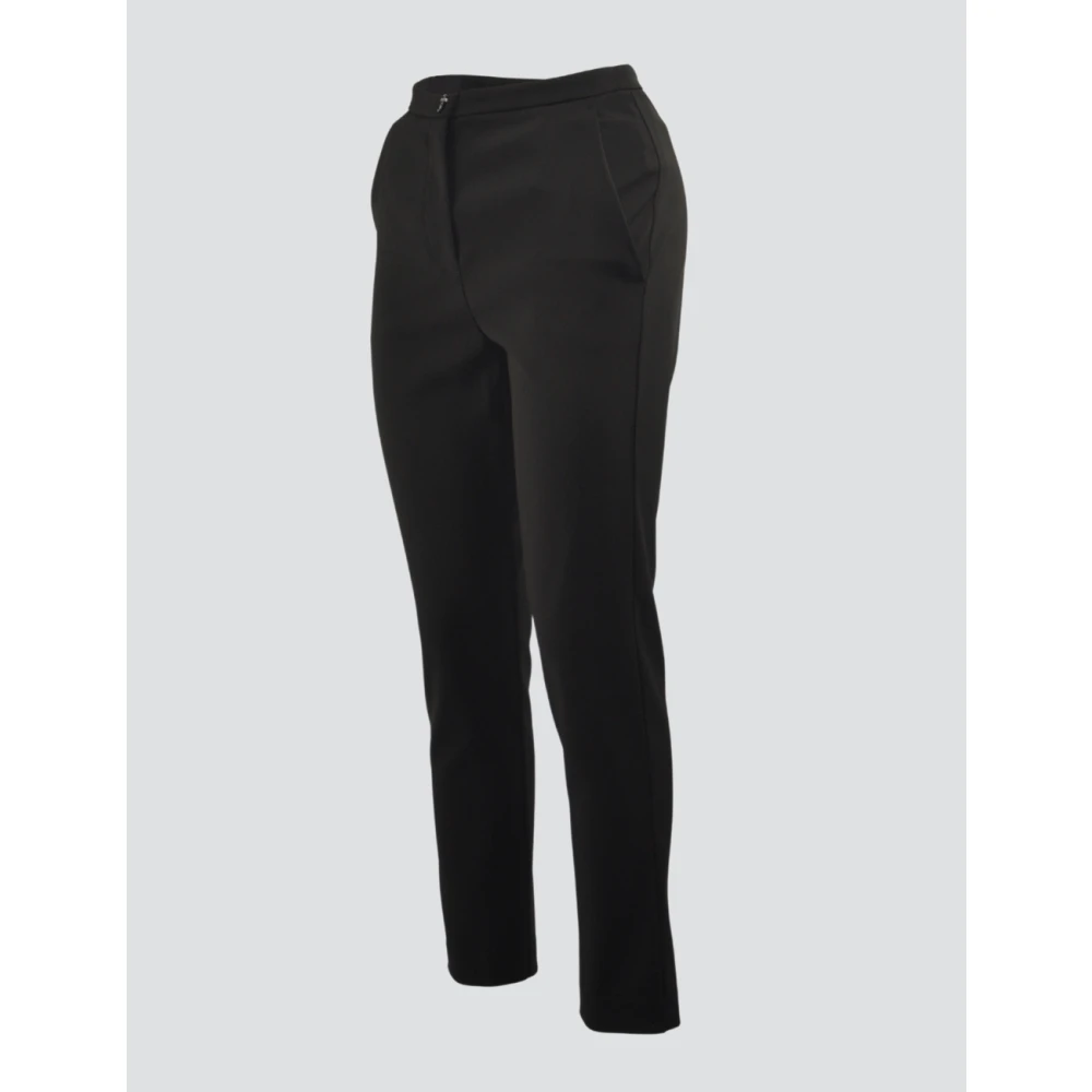 PATRIZIA PEPE Stretch Crepe Broek Eco-Vriendelijke Stijlvolle Broek Black Dames