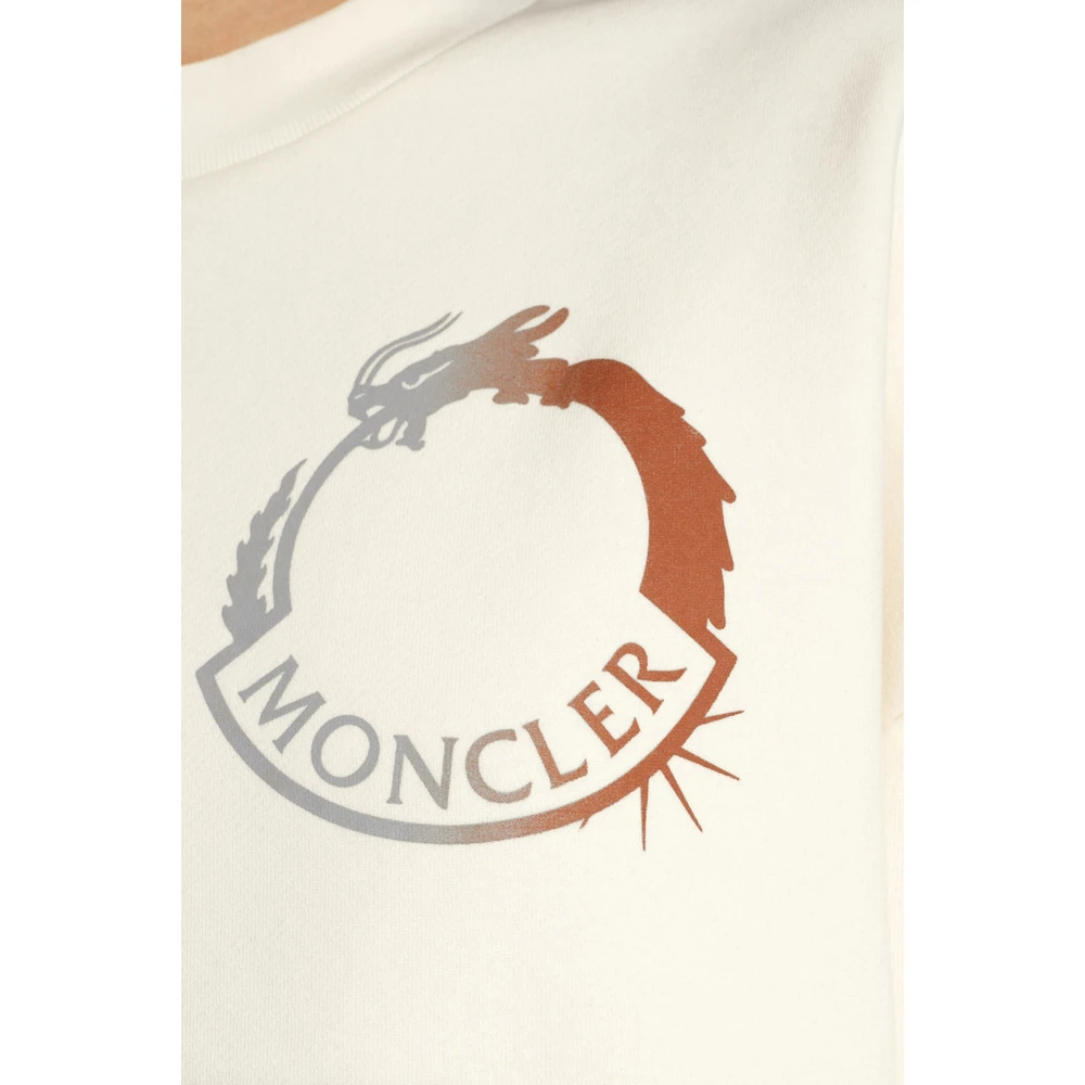 Moncler Sweatshirt met logo Beige Dames