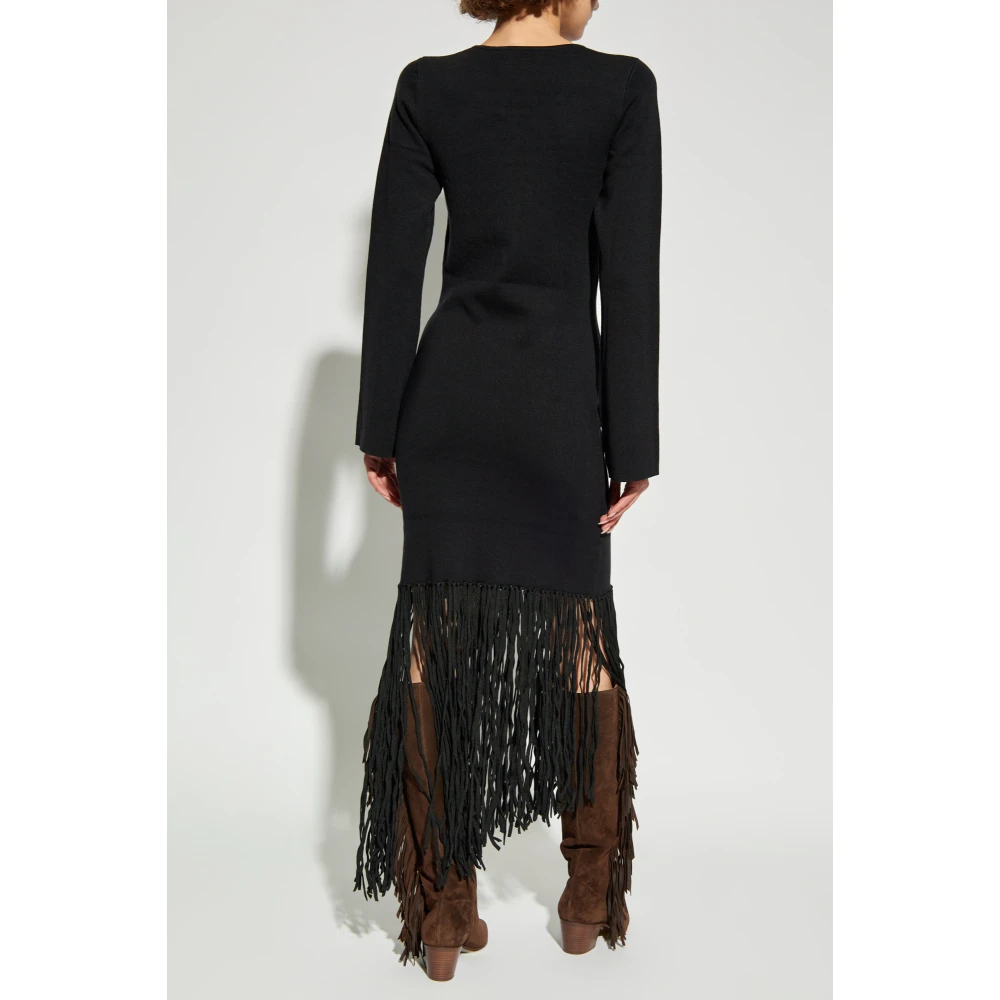 Munthe Jurk met franjes Black Dames